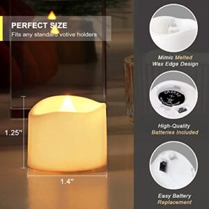 Homemory 48-Pack Battery Tea Lights Bulk, Long-Lasting Tea Lights Battery Operated, Flameless Flickering Romantic Wedding Candles for Wedding Proposal Anniversary Holiday Decor, Dia 1-2/5'', H 1-1/4''