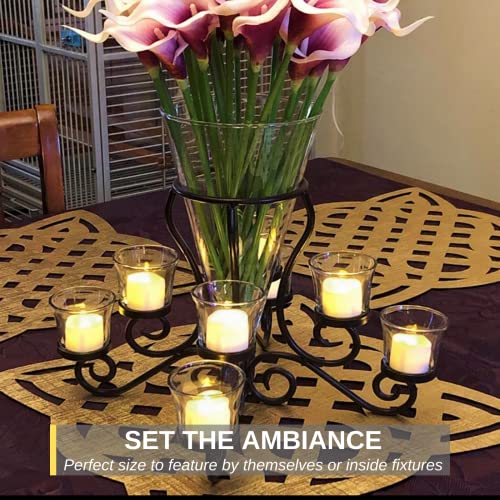 Homemory 48-Pack Battery Tea Lights Bulk, Long-Lasting Tea Lights Battery Operated, Flameless Flickering Romantic Wedding Candles for Wedding Proposal Anniversary Holiday Decor, Dia 1-2/5'', H 1-1/4''