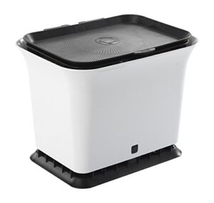full circle fresh air odor-free kitchen compost bin, black and white