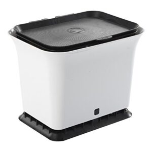 Full Circle Fresh Air Odor-Free Kitchen Compost Bin, Black and White