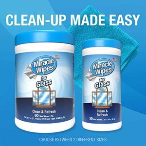 MiracleWipes for Glass, Disposable and Streak Free Cleaning Wipes for Mirrors, Windows, Kitchen, Home, and Auto - 60 Count