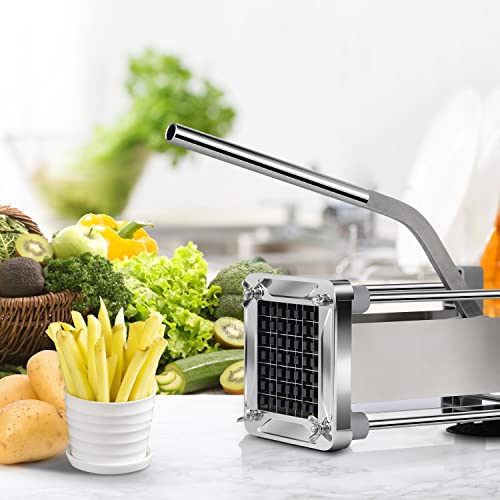 French Fry Cutter, Sopito Professional Potato Cutter Stainless Steel with 1/2-Inch Blade Great for Potatoes Carrots Cucumbers