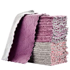 small kitchen towels dish towels, 6 x 10 inch, super absorbent multipurpose dish cloths, for furniture rags, kitchen cloths, tableware quick-drying towels，reusable cleaning cloths, (11pcs)