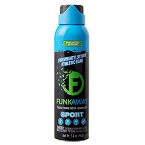 funkaway sport aerosol spray, 3.4 oz | the extreme odor eliminator | refresh shoes and sports gear | for stuff you can’t put in the wash, black (fasa3.4)