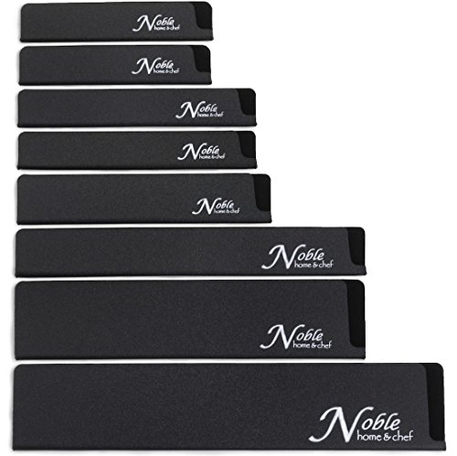 Noble Home & Chef 8-Piece Universal Knife Guards are Felt Lined, More Durable, Non-BPA, Gentle on Blades, and Long-Lasting Knives Covers Are Non-Toxic and Abrasion Resistant! (Knives Not Included)