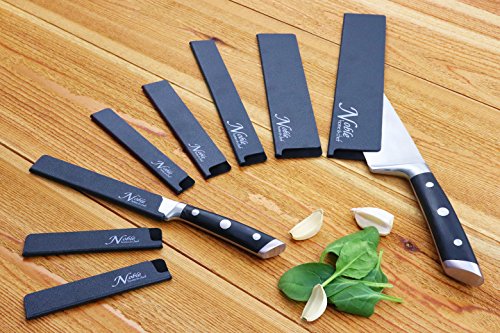 Noble Home & Chef 8-Piece Universal Knife Guards are Felt Lined, More Durable, Non-BPA, Gentle on Blades, and Long-Lasting Knives Covers Are Non-Toxic and Abrasion Resistant! (Knives Not Included)