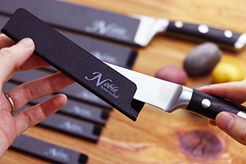 Noble Home & Chef 8-Piece Universal Knife Guards are Felt Lined, More Durable, Non-BPA, Gentle on Blades, and Long-Lasting Knives Covers Are Non-Toxic and Abrasion Resistant! (Knives Not Included)