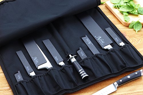 Noble Home & Chef 8-Piece Universal Knife Guards are Felt Lined, More Durable, Non-BPA, Gentle on Blades, and Long-Lasting Knives Covers Are Non-Toxic and Abrasion Resistant! (Knives Not Included)