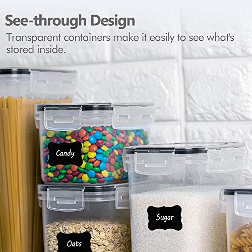 CHEFSTORY Airtight Food Storage Containers Set, 14 PCS Kitchen Storage Containers with Lids for Flour, Sugar and Cereal, Plastic Dry Food Canisters for Pantry Organization and Storage