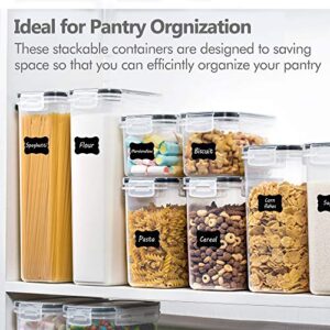 CHEFSTORY Airtight Food Storage Containers Set, 14 PCS Kitchen Storage Containers with Lids for Flour, Sugar and Cereal, Plastic Dry Food Canisters for Pantry Organization and Storage