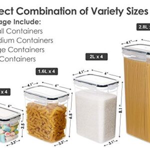 CHEFSTORY Airtight Food Storage Containers Set, 14 PCS Kitchen Storage Containers with Lids for Flour, Sugar and Cereal, Plastic Dry Food Canisters for Pantry Organization and Storage