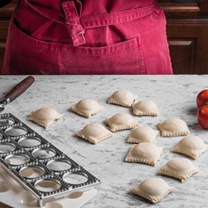 Bellemain Ravioli Maker Press | Pelmeni Mold, Pierogi Press, Potsticker Meat Pie Dumpling Maker, Ravioli Stamp Pasta Making Kit, Pasta Making Tools, Ravioli Press Mold | Makes 12 Ravioli, 1.5” Square