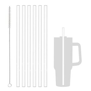 Replacement Straws for Stanley Adventure Travel Tumbler, 6 Pack Reusable Straws Plastic Straws with Cleaning Brush Compatible with Stanley 40oz Stanley Cup Stanley Water Jug