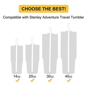 Replacement Straws for Stanley Adventure Travel Tumbler, 6 Pack Reusable Straws Plastic Straws with Cleaning Brush Compatible with Stanley 40oz Stanley Cup Stanley Water Jug