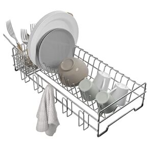 Kraus KDR-3 Kore Kitchen Sink Dish Drying Rack Drainer and Utensil Holder, 17 inch, Silver