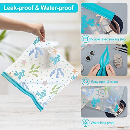 Reusable Freezer Gallon bags 12 PACK Extra Large Reusable Freezer Bags BPA Free Leakproof Plastic Bags Reusable Food Storage Bags Silicone Kids Snack Bags Reusable Ziplock Bags for Meal Prep, Travel Items