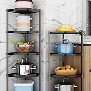 ZIGAMA 4-Tier Kitchen Pot Rack, Multi-layer Corner Shelf Stand Metal Shelves for Kitchen