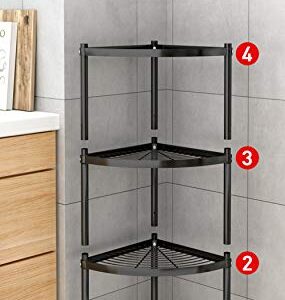 ZIGAMA 4-Tier Kitchen Pot Rack, Multi-layer Corner Shelf Stand Metal Shelves for Kitchen