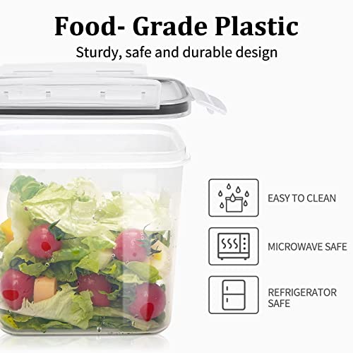 Elyum Airtight Food Storage Containers, 14 Pieces Plastic Food Storage Containers with Lids BPA Free Cereal Containers Storage for Kitchen and Pantry Organization and Storage, Black