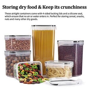 Elyum Airtight Food Storage Containers, 14 Pieces Plastic Food Storage Containers with Lids BPA Free Cereal Containers Storage for Kitchen and Pantry Organization and Storage, Black