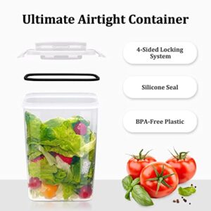 Elyum Airtight Food Storage Containers, 14 Pieces Plastic Food Storage Containers with Lids BPA Free Cereal Containers Storage for Kitchen and Pantry Organization and Storage, Black