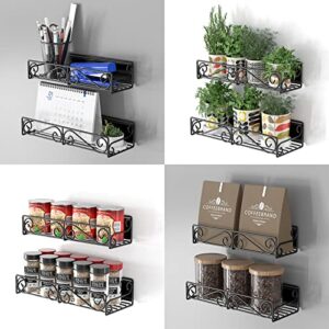 Ceayell Magnetic Spice Rack Shelf Storage Organizer for Refrigerator, Microwave Oven, Magnetical Fridge Shelf from