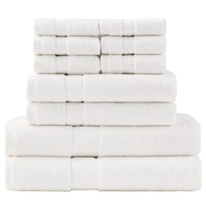 bedsure white bath towels set for bathroom – 2 bath towels, 2 hand towels, 6 washcloths, cotton hotel quality absorbent 10 pack bath linen towel sets