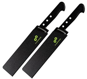 everpride 8 inch chef knife sheath set (2-piece set) universal blade edge cover guards for chef and kitchen knives – durable, bpa-free, felt lined, sturdy abs plastic – knives not included
