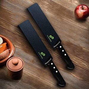 EVERPRIDE 8 Inch Chef Knife Sheath Set (2-Piece Set) Universal Blade Edge Cover Guards for Chef and Kitchen Knives – Durable, BPA-Free, Felt Lined, Sturdy ABS Plastic – Knives Not Included