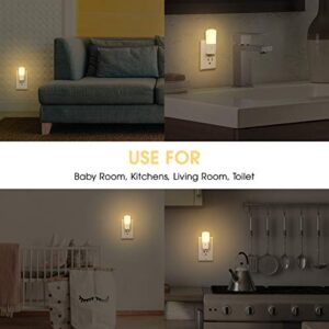 LOHAS Plug in Night Light, Dimmable LED Night Lights with Dusk to Dawn Sensor, Soft White 3000K Sleep Nightlight, Adjustable Brightness 5-80lm Mini Light for Nursery Kids Room Hallway Kitchen, 2 Pack