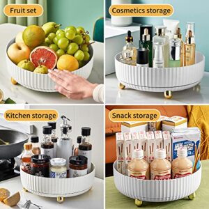 Lazy Susan, Makeup Organizer,Turntable Organizer for Cabinet, Plastic Rotating Turntray Container Bins, Round Spinning Organization for Pantry, Fridge, Countertop, Vanity, Spices, Condiments (Large)