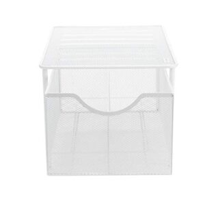 Mind Reader Organizer Storage Basket, 15.4” L x 9.4” W x 7.5” H, White