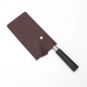 PU Leather Meat Cleaver Sheath, Waterproof Wide Knife Protectors, Durable Butcher Chef Knife Edge Guards, Heavy Duty Cleaver Covers (Dark Brown -PU Leather)