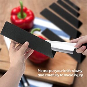 WIOR Knife Edge Guard, 12 Piece Universal Blade Covers - Extra Strength Lined Knife Protectors Knife Guard Set for Kitchen Knives ABS Plastic and BPA-Free Felt Lining