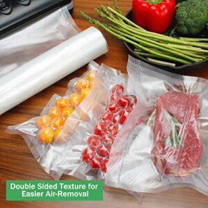 WishDirect Vacuum Sealer Bags Rolls Compatible with FoodSaver 4-Pack 11" x 25' Vacuum Seal Rolls Fit Inside Machine Double-Side Embossed BPA-Free Bags for Sous Vide or Food Storage (Total 100 Feet)