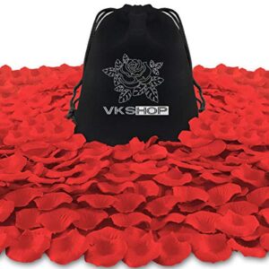 vkshop 4500 pack red rose petals,artificial roses flower petals for romantic night,valentine’s day and weddings