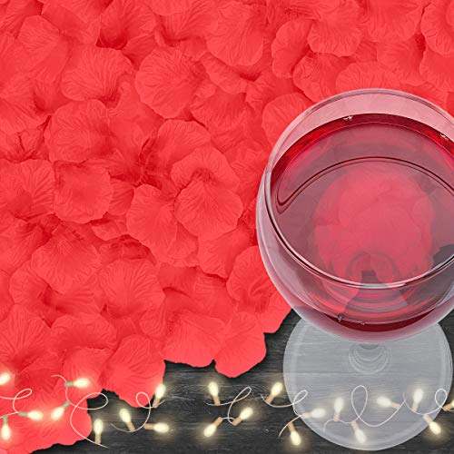 VKshop 4500 Pack Red Rose Petals,Artificial Roses Flower Petals for Romantic Night,Valentine's Day and Weddings
