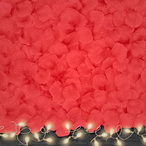 VKshop 4500 Pack Red Rose Petals,Artificial Roses Flower Petals for Romantic Night,Valentine's Day and Weddings