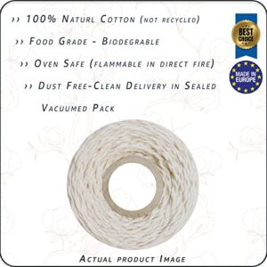 Cotton Farm Cooking Twine, 500 Feet String, 0.1 Inch (2mm) Thickness, Twisted (Extra Strong), 100% Unbleached Cotton - Butchers Choice for Cooking