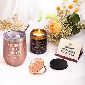 Birthday Gifts for Women Best Friends, Friendship Gifts for Women BFF Gifts Birthday Gifts for Friends Female, Sister Gifts from Sister Lavender Scented Candles Funny Gifts for Women, Her, Friends…