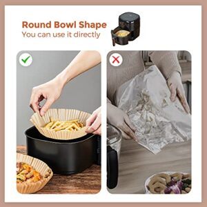 Air Fryer Disposable Paper Liner-300PCS Reusable Air Fryer Liners,Round Air Fryer Parchment Paper, Non-Stick Food Grade Parchment Paper Sheets for Air Fryer,Baking,Cooking 7.9Inch