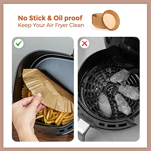 Air Fryer Disposable Paper Liner-300PCS Reusable Air Fryer Liners,Round Air Fryer Parchment Paper, Non-Stick Food Grade Parchment Paper Sheets for Air Fryer,Baking,Cooking 7.9Inch