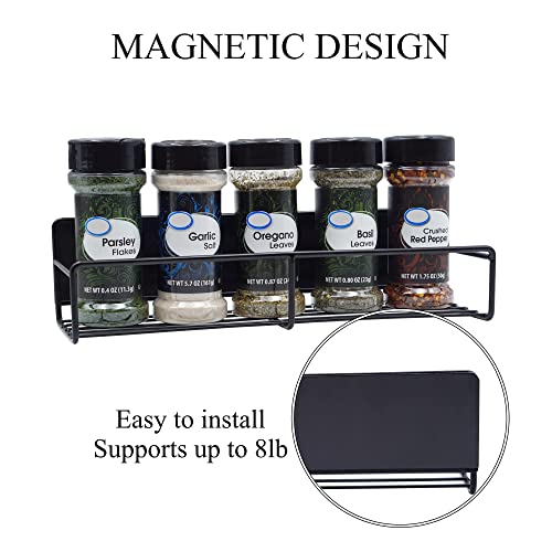 Magnetic Spice Rack, 2 Pack, Magnetic shelves,Home Organization, Home Essentials,Magnetic Fridge Organizer with hooks,Space Saver,Stove Top Shelf,Oven Rack,Fridge Magnet Organizer,Spice Jar Organizer