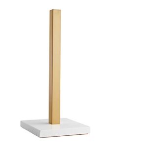 lutavoy paper towel holders kitchen standing paper towel roll holders with marble base copper plated(kz20 gold&white)