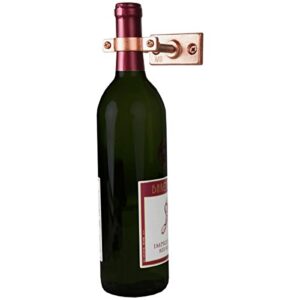 lily’s home bar wall mount single wine bottle display holder, industrial design with mounting hardware, works with wine or liquor bottles, copper finish (4-1/2” x 1-3/8” x 2-3/4”)