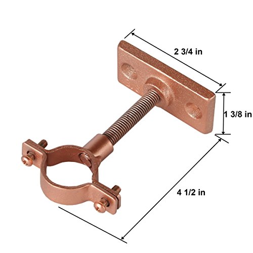 Lily's Home Bar Wall Mount Single Wine Bottle Display Holder, Industrial Design with Mounting Hardware, Works with Wine or Liquor Bottles, Copper Finish (4-1/2” x 1-3/8” x 2-3/4”)