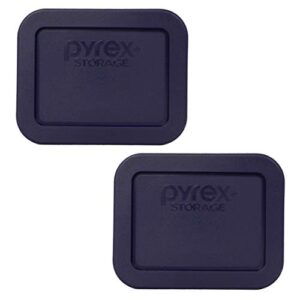 pyrex bundle – 2 items: 7213-pc 1.9-cup dark blue plastic food storage lids