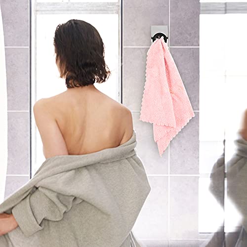 Mcduyant 2 Pieces Self Adhesive Dish Towel Holder Grabber Kitchen Towel Hook Wall Mount Towel Hangers Holders Non-Drilling Push Towel Holder for Bathroom Kitchen Wall No Drilling Required