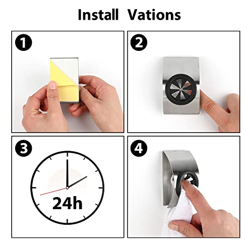 Mcduyant 2 Pieces Self Adhesive Dish Towel Holder Grabber Kitchen Towel Hook Wall Mount Towel Hangers Holders Non-Drilling Push Towel Holder for Bathroom Kitchen Wall No Drilling Required