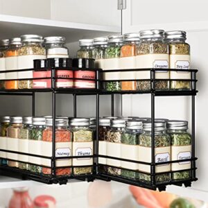 kitsure spice rack organizer for cabinet – 2 packs, easy-to-install pull out spice cabinet organizers, 4.33”wx10.23”dx8.54”h slide out spice racks